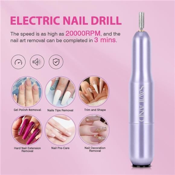 Almond Gel Nail Kit - Nail Drill with U V Lamp for Nails 500PCS Almond Nail Tips - Picture 3 of 7